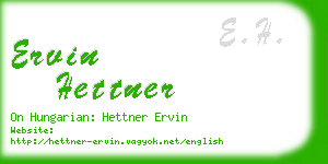ervin hettner business card